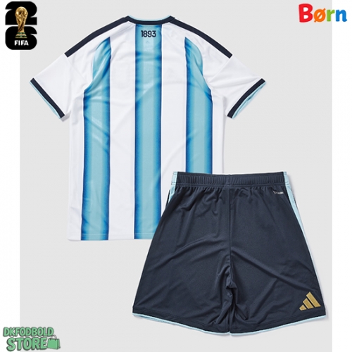 Argentina Replika Babytøj Hjemmebanesæt Børn VM 2026 Kortærmet (+ Korte bukser)